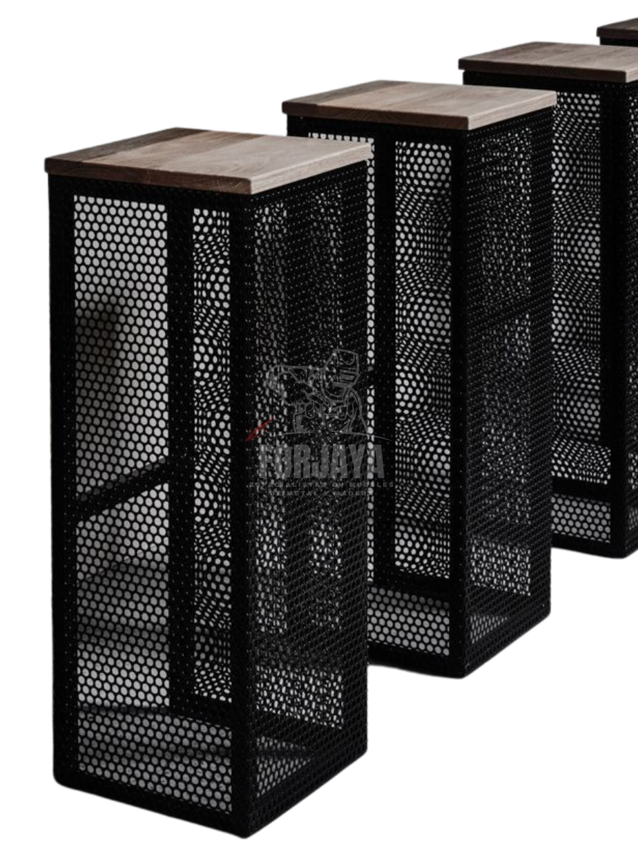 Pack 3 Sillas para Bar estilo Industrial, Cocina y Taburete  90x30x30cm